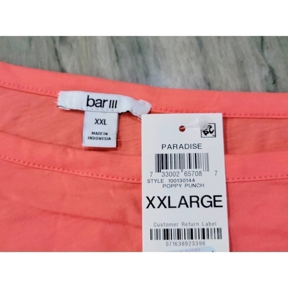 Bar III Women's One Shoulder T-Shirt XXL Poppy Punch - Picture 4 of 5